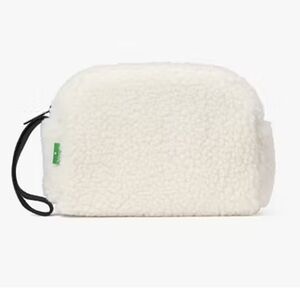 Kate Spade Sherpa Faux Wrislet Cosmetic/Make up Travel Pouch NWOT.
